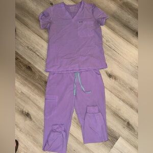 FIGS - LILAC Scrub Top and Pant Set Medium Top, Small Pant